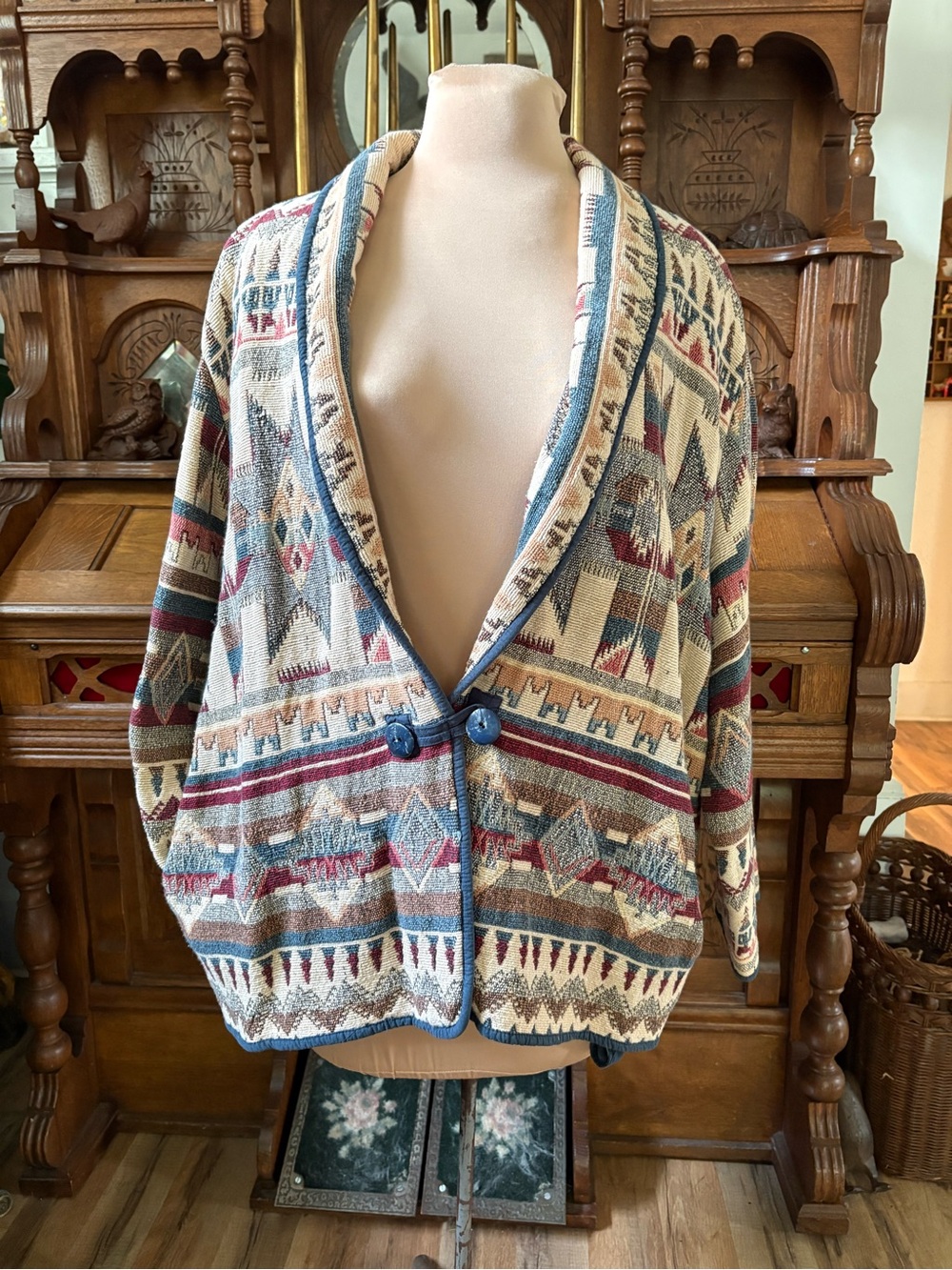90s Aztec Western Wear Jacket Tapestry Cardigan